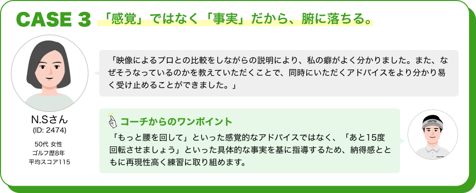 CASE3 「感覚」ではなく「事実」だから、腑に落ちる。