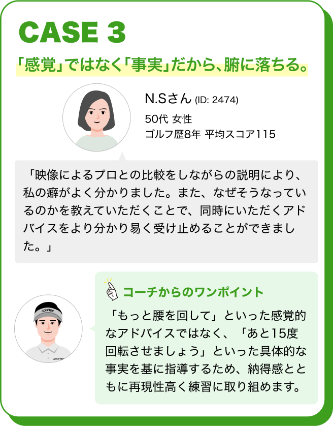 CASE3 「感覚」ではなく「事実」だから、腑に落ちる。